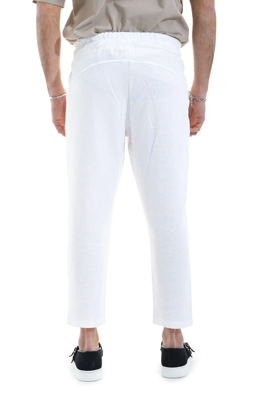 Pantalone Uomo In Lino Tinta Unita Tasca America Art. Pt45